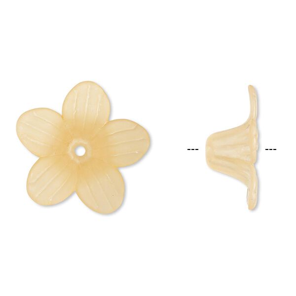 Component, acrylic, frosted orange, 24x10mm flower. Sold per pkg of 50. image number 0