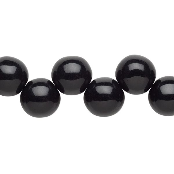 Bead, Preciosa, Czech pressed glass druk, opaque jet, 10mm top-drilled round. Sold per pkg of 10. image number 0
