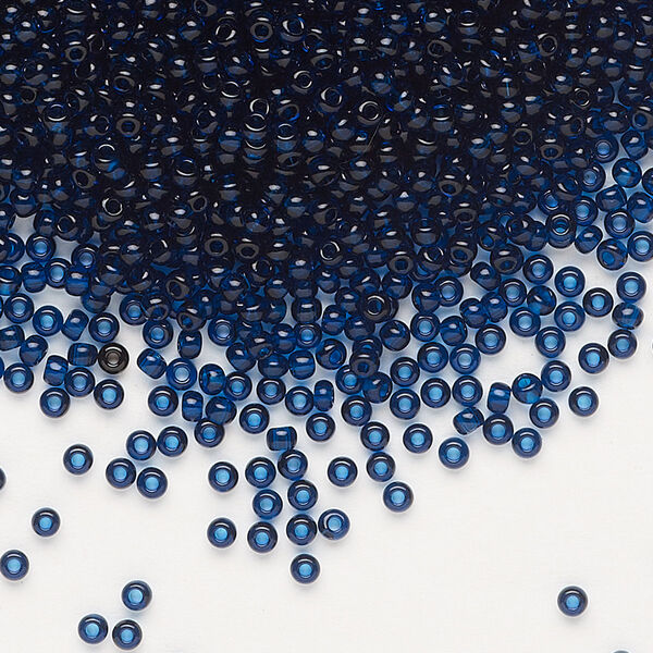 Seed bead, Preciosa Ornela Czech glass, pkg/50g, #11 rocaille, transparent dark aquamarine, (60100). image number 0