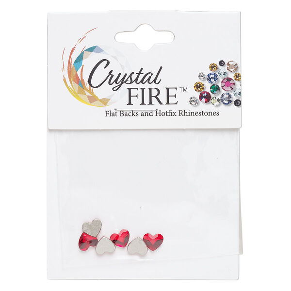Flat back 6pk light Siam foil back, Crystal FIRE® 6mm heart image number 0