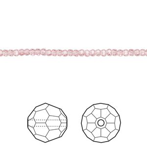 Bead 36pk light rose, Crystal Passions® 2mm round 5000