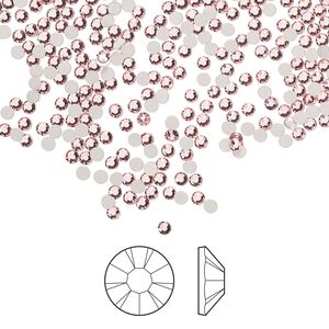Flat back 144pk light rose foil back, Preciosa MAXIMA Czech crystal rhinestone 1.7-1.9mm chaton rose round SS5