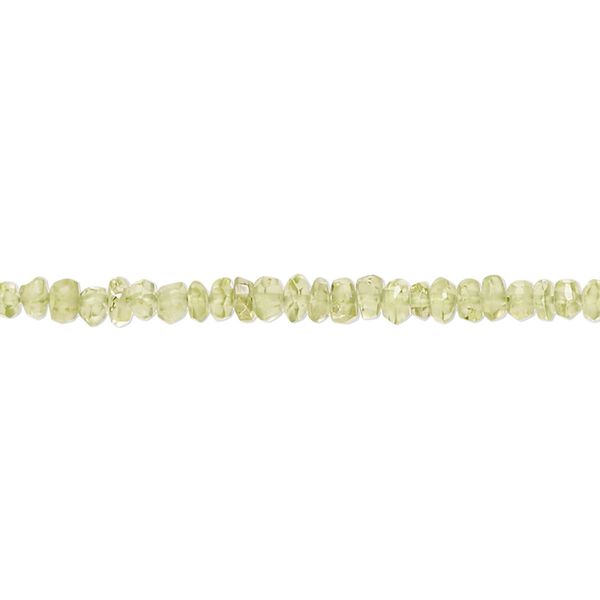 Peridot 1pkg1, hand-cut faceted rondelle / faceted saucer bead natural 13 inch 3x2mm-5x4mm image number 0