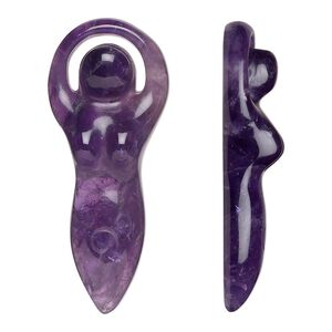 Amethyst 1pkg1, hand-cut undrilled goddess focal natural 39x15mm-40x16mm