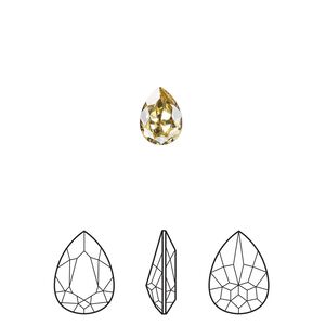 Fancy stone 4pk dark jonquil foil back, Crystal Passions® Regenerated 8x6mm pear 4320