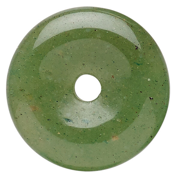 Green aventurine 1pkg1, donut focal natural C grade, 25mm image number 0