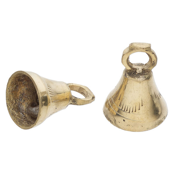 Bell, brass, 1-1/2 inch bell with lines and clapper. Sold per pkg of 2. image number 0