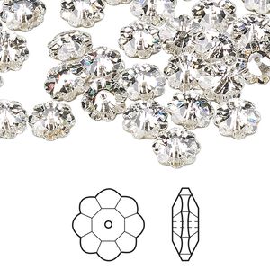Margarita flower 288pk crystal foil back, Swarovski® 8x3mm 3700