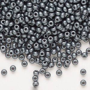 Seed bead, Preciosa Ornela Czech glass, pkg/50g, #8 rocaille, opaque PermaLux dyed black chalkwhite, (22022).