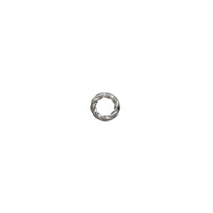 Jump ring, gunmetal-plated brass, 6mm twisted round, 3.6mm inside diameter, 16 gauge. Sold per pkg of 100.