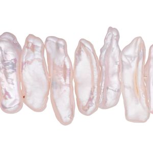 Pearl, cultured freshwater (dyed), pink, 18x5mm-28x10mm stick, C+ grade, Mohs hardness 2-1/2 to 4. Sold per 16-inch strand.
