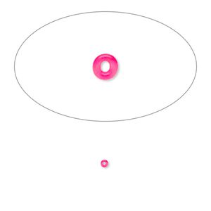 Component, Oh! Ring™, silicone, neon pink, 1.5mm round with 0.5mm hole. Sold per pkg of 1,000.