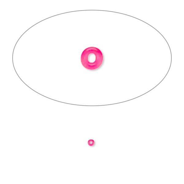 Component, Oh! Ring™, silicone, neon pink, 1.5mm round with 0.5mm hole. Sold per pkg of 1,000. image number 0