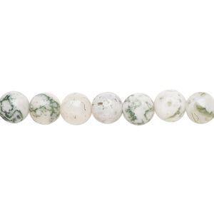 Tree agate 1pkg1, round bead natural 15.5-16 inch 6mm