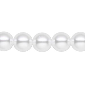 Pearl 2pk white, Celestial Crystal® 10mm round 15.5-16 inch