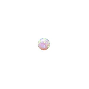 Cabochon, "opal" (silica and epoxy) (man-made), pink, 6mm calibrated round. Sold per pkg of 2.