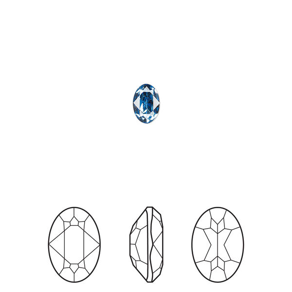 Fancy stone 360pk ice blue foil back, Swarovski® ReCreated™ 6x4mm oval 4120 image number 0