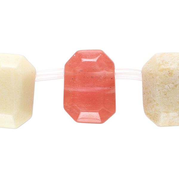 Multi-gemstone / glass 1pkg1, top-drilled faceted octagon bead 15.5-16 inch 18x13mm image number 0