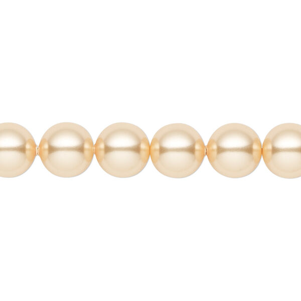 Pearl 50pk gold, Crystal Passions® 8mm round 5810 image number 0
