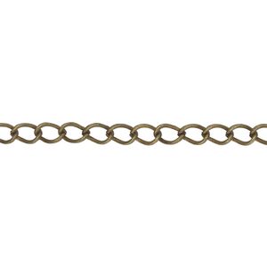 Chain 1pkg1 brass-plated curb, 3.5mm, antique steel 5 meter unfinished