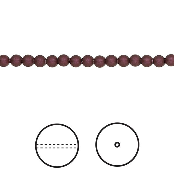 Pearl 100pk elderberry, Crystal Passions® 3mm round 5810 image number 0