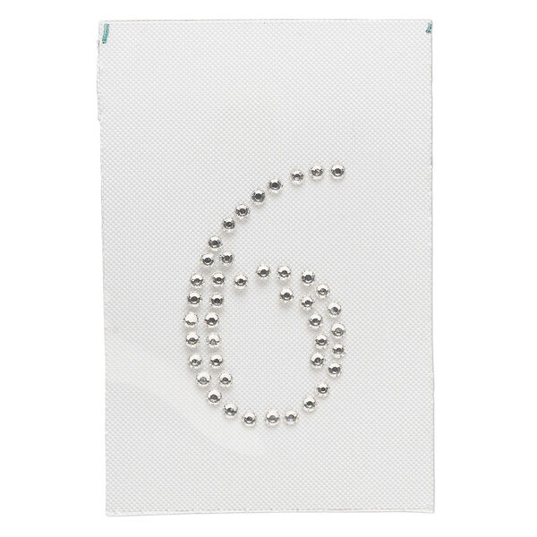 Iron-on transfer 1pk crystal clear, Preciosa Czech crystal 33.5x20.5mm "6" image number 0