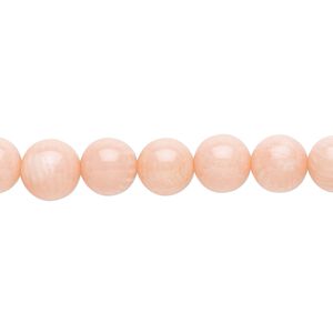 Bead, bamboo coral (dyed), pink, 7-8mm hand-cut round, B- grade, Mohs hardness 3-1/2 to 4. Sold per 15-inch strand.
