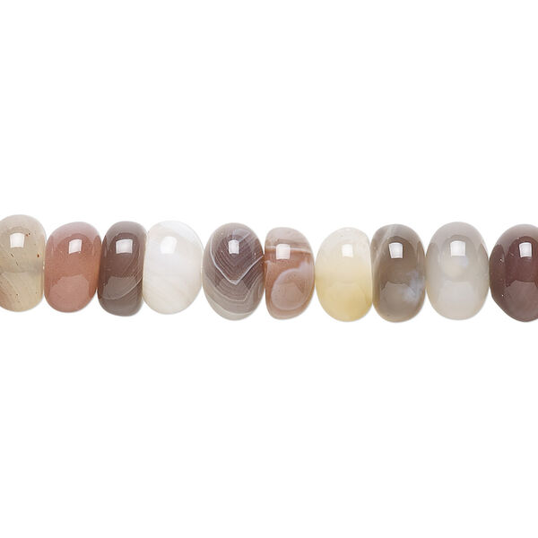 Bead, Botswana agate (natural), 8x5mm rondelle, B grade, Mohs hardness 6-1/2 to 7. Sold per 15-1/2" to 16" strand. image number 0