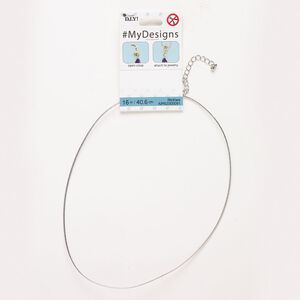 Necklace, silver-finished steel, 1.1mm twisted rope, 16 inches with lobster claw clasp and 4-inch extender chain. Sold individually.