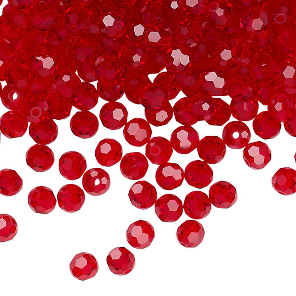 Bead 720pk light Siam, Preciosa Czech crystal 4mm round image number 0