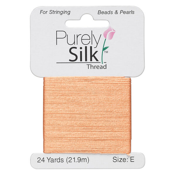 Thread, Purely Silk™, tangerine, size E. Sold per 24-yard card. image number 0