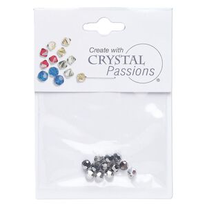 Bead 12pk chrome, Crystal Passions® 4mm round 5000