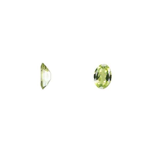 Gem, peridot (natural), 7x5mm faceted oval, A grade, Mohs hardness 6-1/2 to 7. Sold individually. image number 0