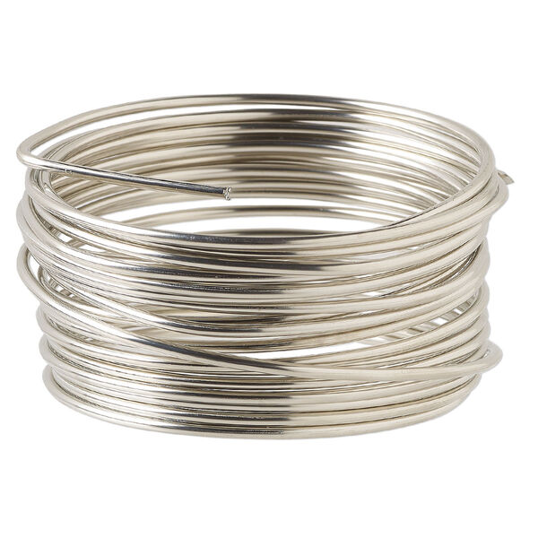 Wire, Wrapit®, nickel silver, half-hard, round, 12 gauge. Sold per 0.25-pound spool, approximately 13 feet. image number 0
