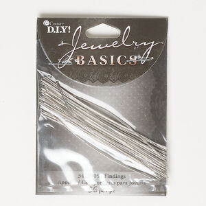 Head pin 1pkg36, antique silver-finished steel, 3 inches, 23 gauge.
