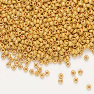 Seed bead, Preciosa Ornela, Czech glass, pkg/50g, opaque matte metallic, #10 rocaille.