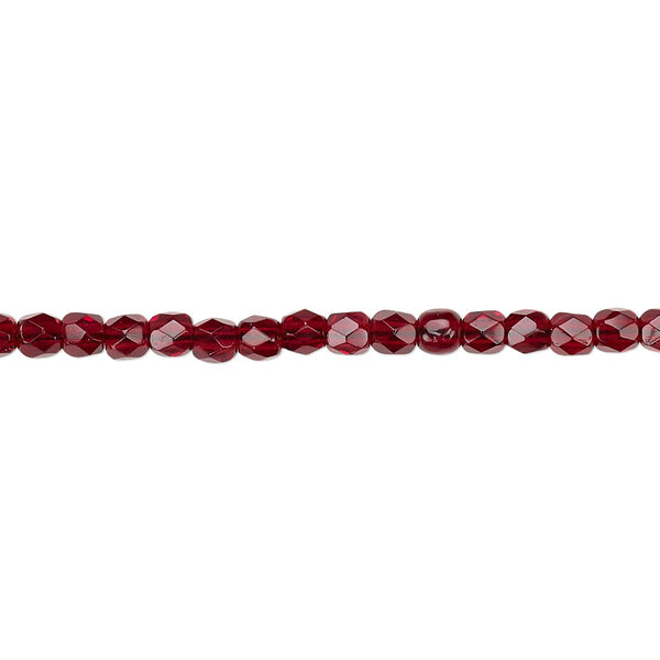 Bead, Czech fire-polished glass, garnet red, 3mm faceted round. Sold per pkg of 1,200 (1 mass). image number 0