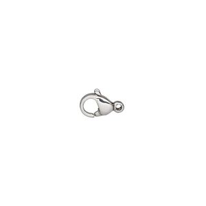 Clasp lobster claw 1pkg2, 7x6mm, stainless steel 1-strand