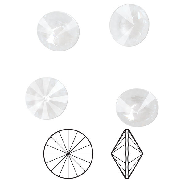 Chaton 4pk crystal electric white ignite LacquerPRO, Crystal Passions® 14mm rivoli 1122 image number 0