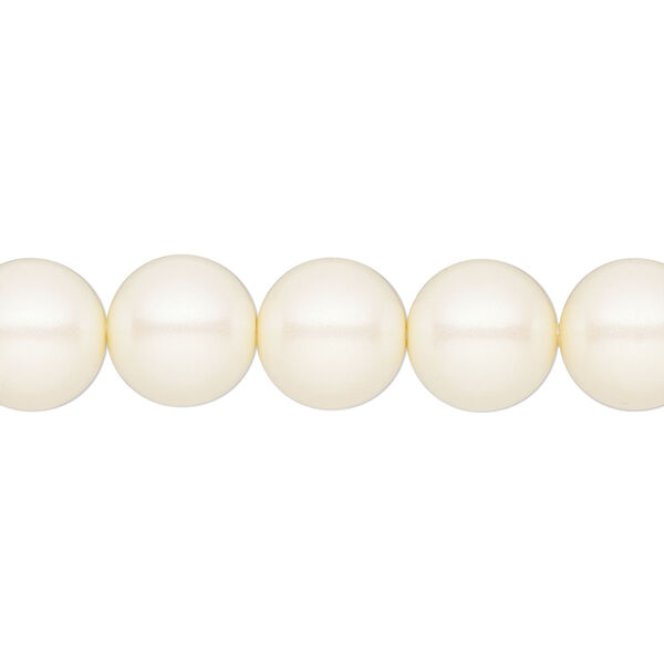 Pearl 10pk pearlescent cream, Preciosa Czech crystal 10mm round image number 0