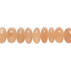 Peach moonstone 1pkg1, hand-cut rondelle bead natural 8 inch 10x4mm-11x7mm