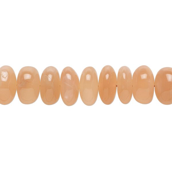 Peach moonstone 1pkg1, hand-cut rondelle bead natural 8 inch 10x4mm-11x7mm image number 0