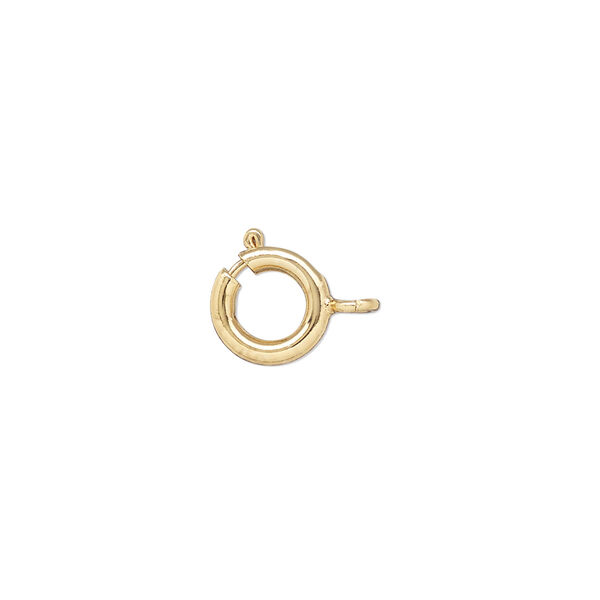 Clasp, springring, brass, pkg/4, gold finish, 9mm. image number 0