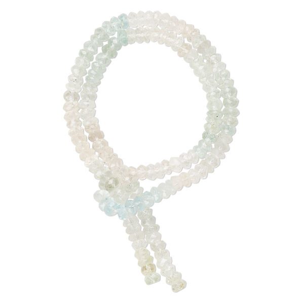 Bead, multi-beryl (natural / heated), 5x2mm-5x3mm hand-cut faceted rondelle, B grade, Mohs hardness 7. Sold per 15-inch strand, approximately 140 beads. image number 0