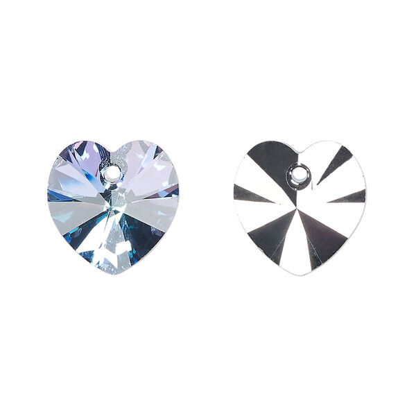 Drop 2pk crystal vitrail light, Preciosa Czech crystal 14mm pendant heart image number 0