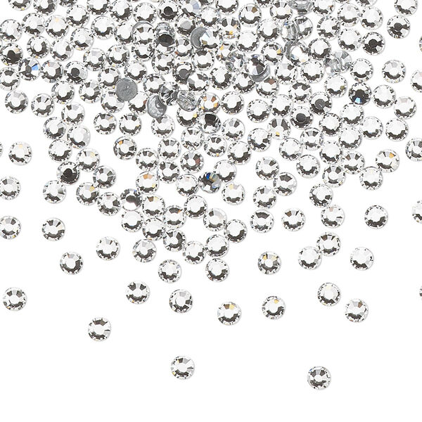 Flat back, Dance With Me™ crystal hotfix rhinestone, crystal clear, foil back, 2.3-2.5mm rose, SS8. Sold per pkg of 144 (1 gross). image number 0
