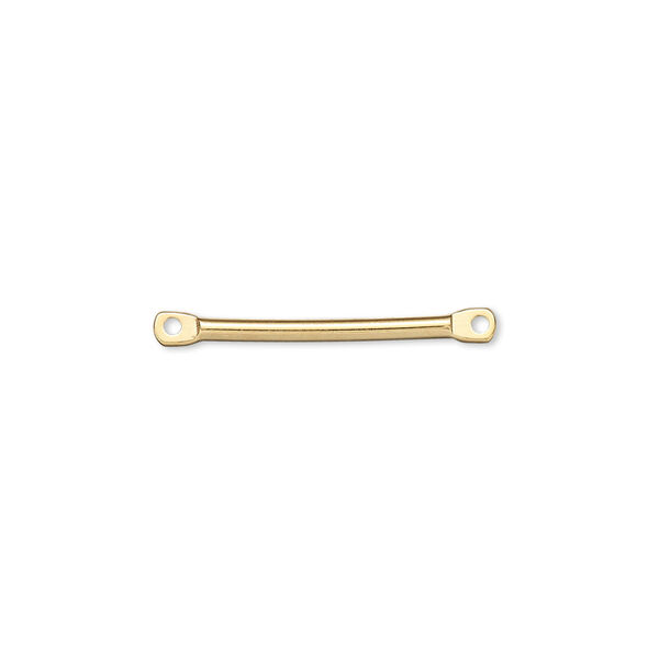 Link, gold-plated brass, 17x2mm flat end bar. Sold per pkg of 100. image number 0