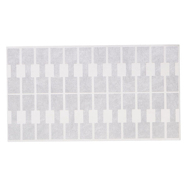Jewelry tag, Rhino Skin DuPont™ Tyvek®, polyethylene, silver, 1/2 x 3/8 inch rectangle, 1-1/2 inches overall. Sold per pkg of 1,000. image number 0