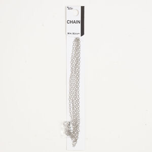 Chain mix 1pkg8 "pewter" (zinc alloy) figure 8, 2.6mm / 6mm 20-gauge open jump ring, silver-finished steel 36 inch