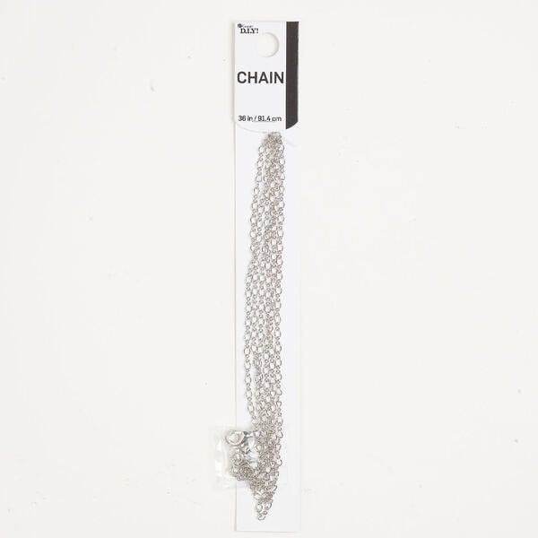 Chain mix 1pkg8 "pewter" (zinc alloy) figure 8, 2.6mm / 6mm 20-gauge open jump ring, silver-finished steel 36 inch image number 0